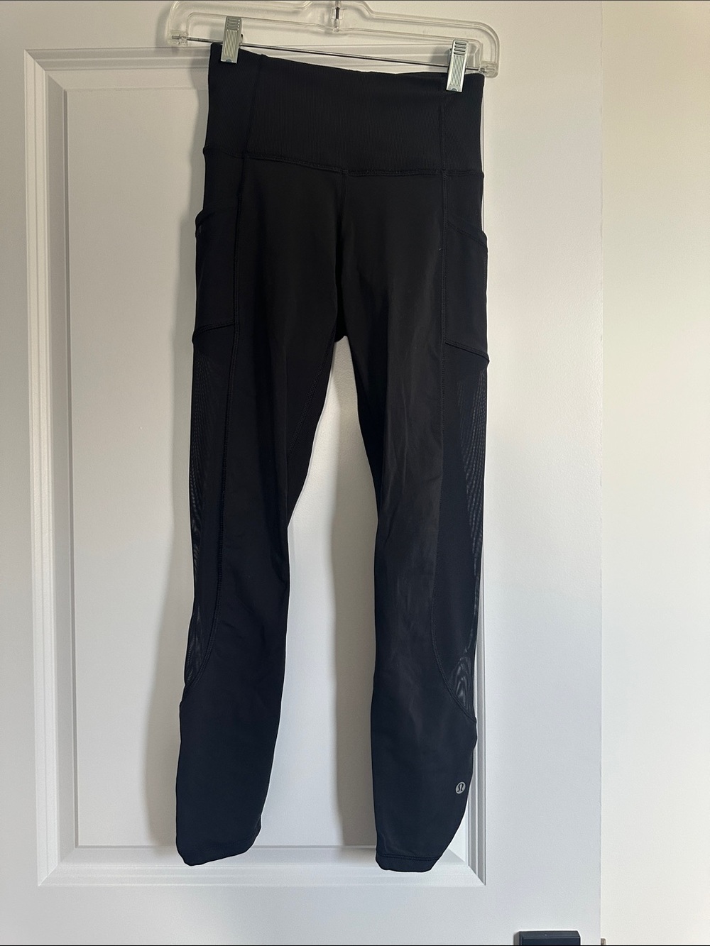 lululemon athletica Black Leggings with Mesh Panels